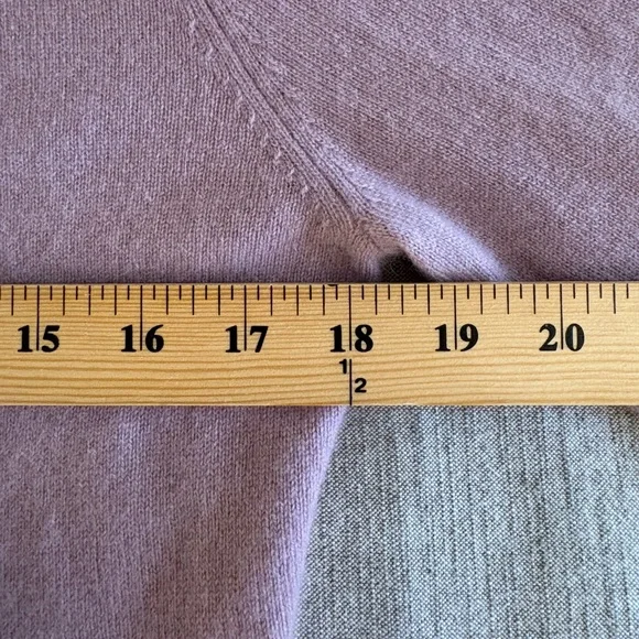 Garnet Hill Cashmere Mauve Lavender Tie Front Cardigan Sweater - Picture 8 of 11